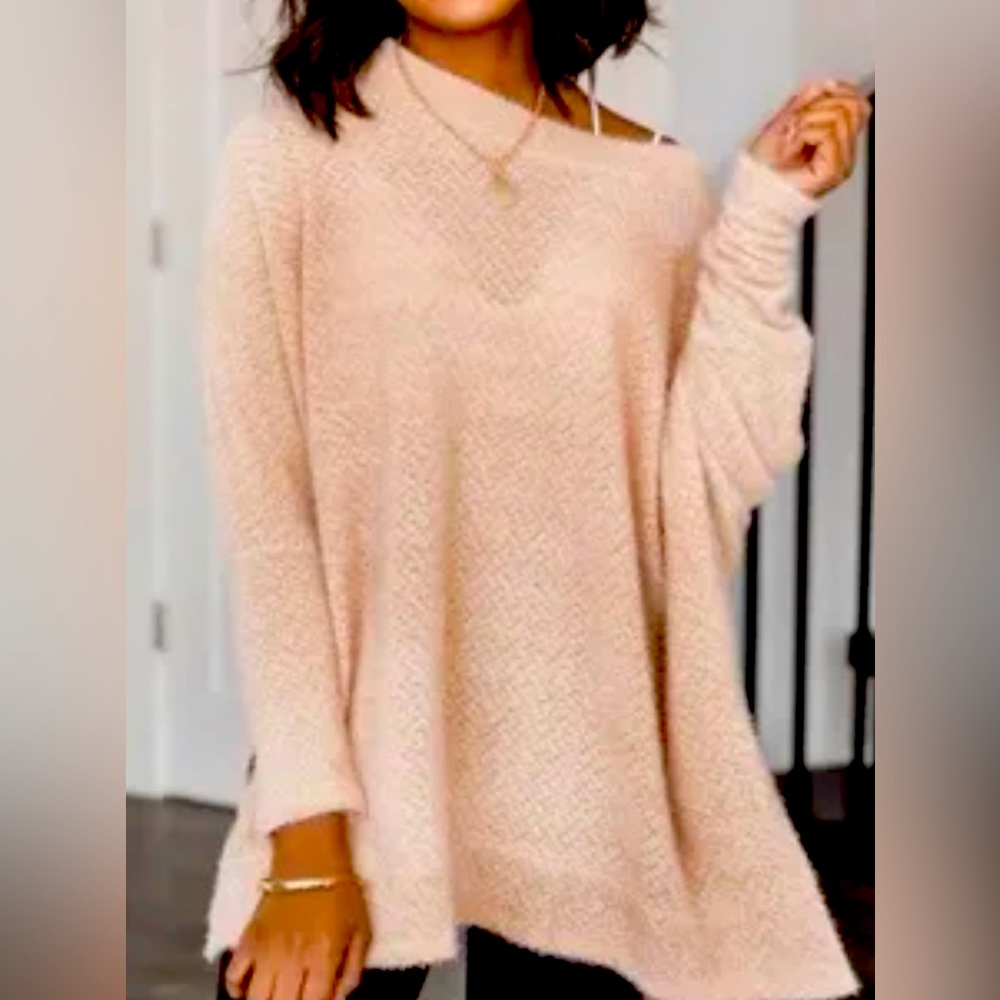 Women’s Pink Lily Taupe Pullover, Size Medium